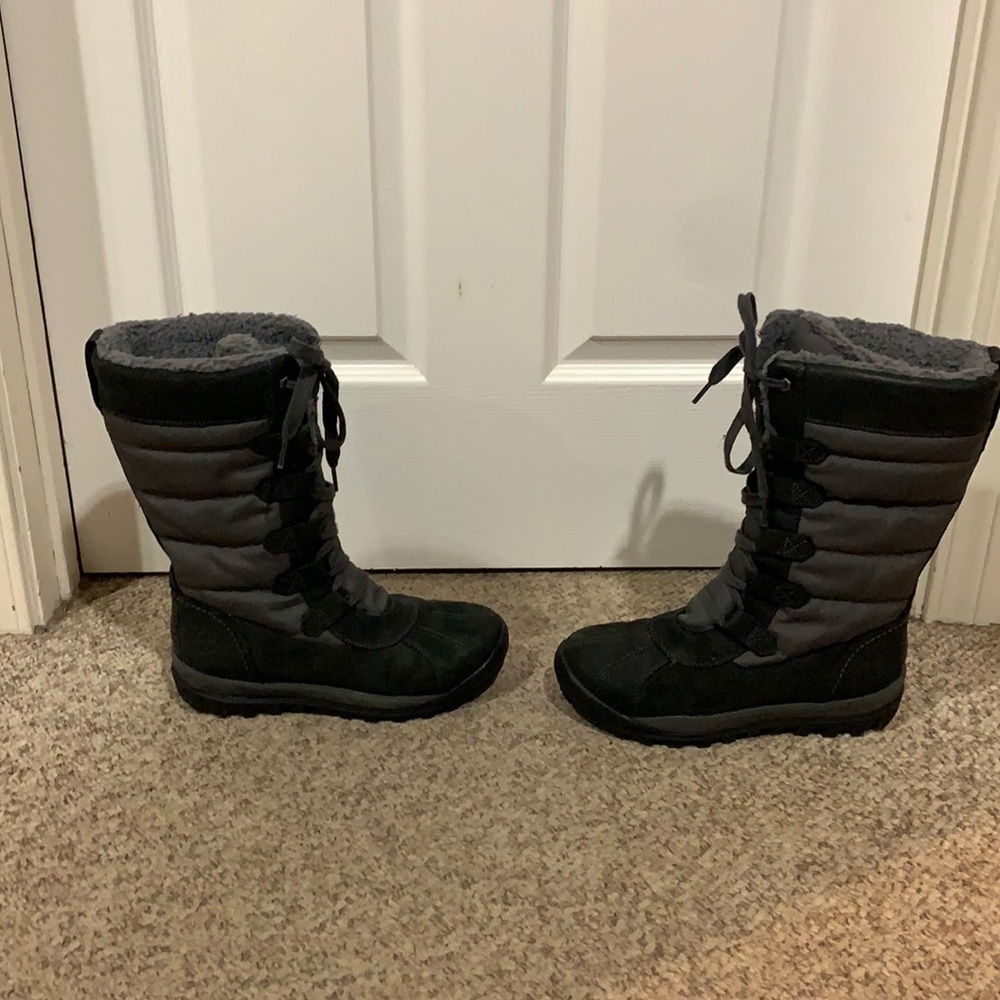 Timberland grey & black Mt Hayes Winter lace up boots 8